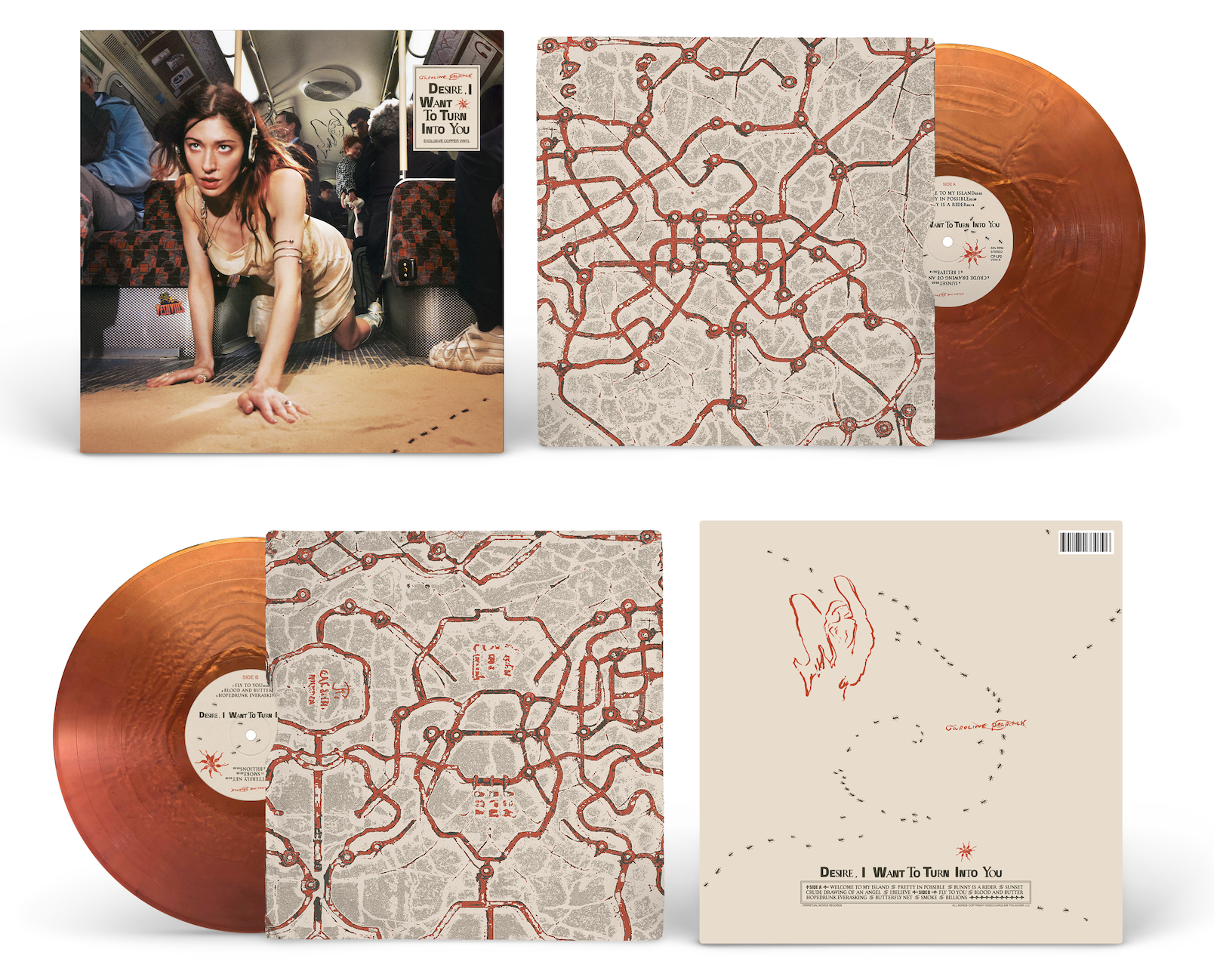 Caroline Polachek Desire I Want To Turn Into You vinyl LP package with copper colored record