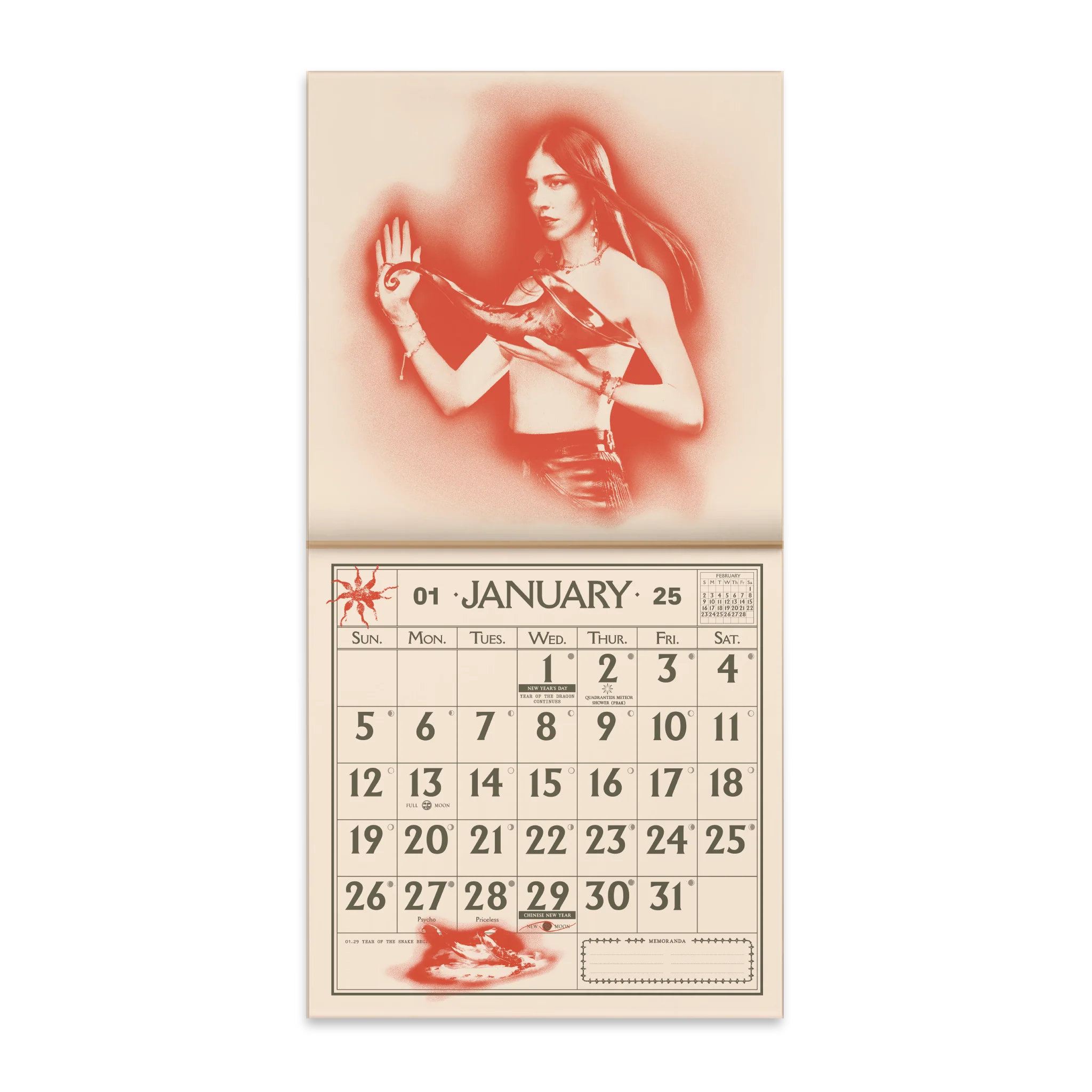 Caroline Polachek Desire I Want To Turn Into You January 2025 calendar designed by Studio Pending