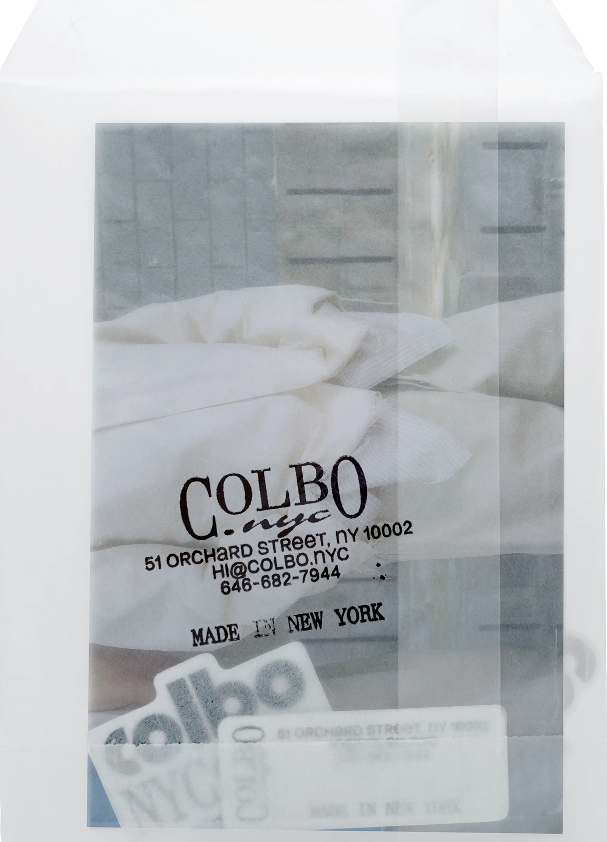 Colbo NYC branded packaging designed by edition.studio, 51 Orchard Street New York